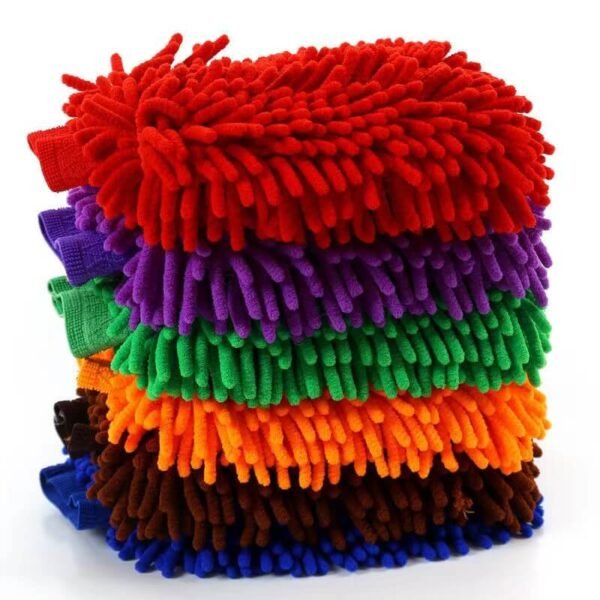 Microfiber car cleaning mitt